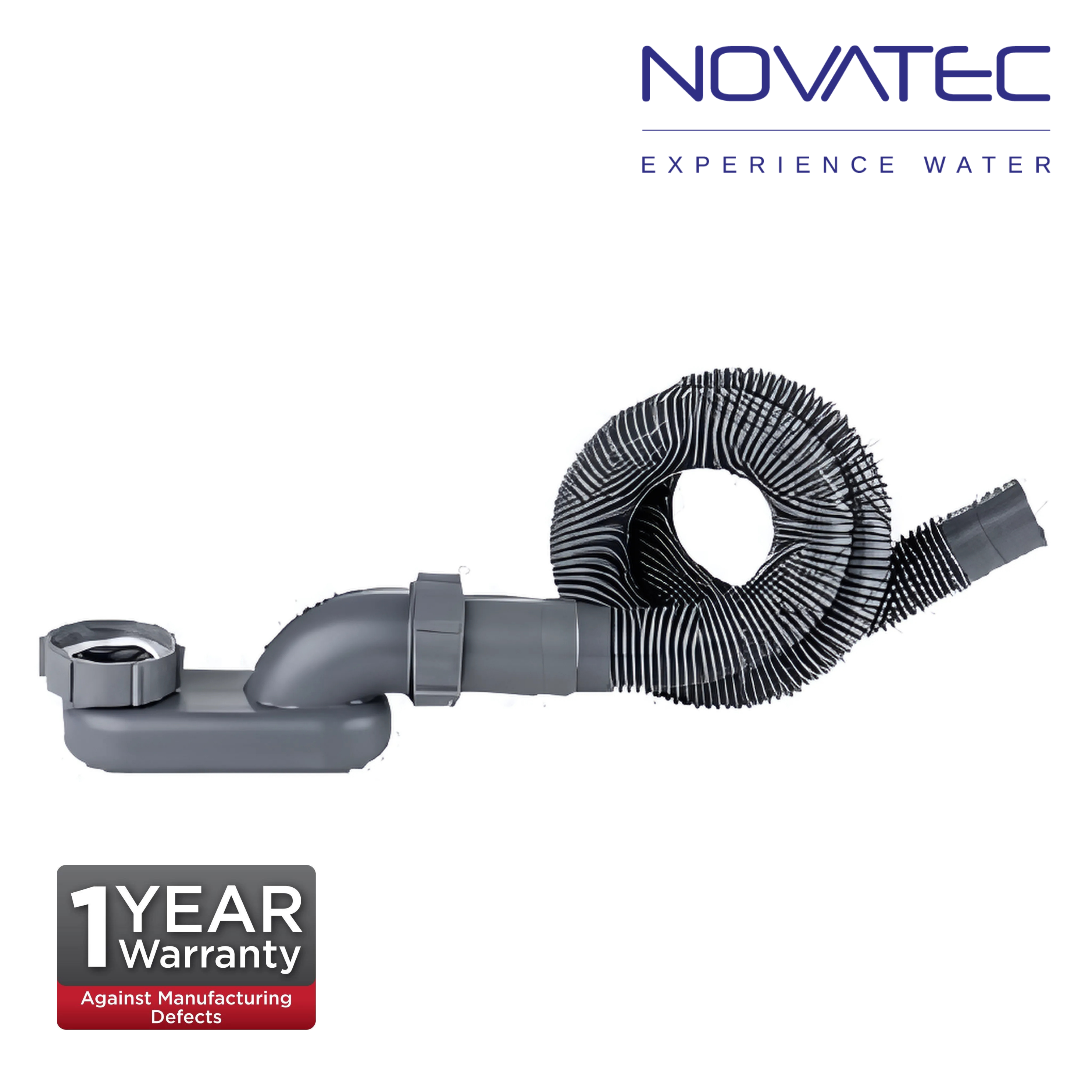 Novatec Plastic Trap With Flexible Outlet Hose For Bath Tub